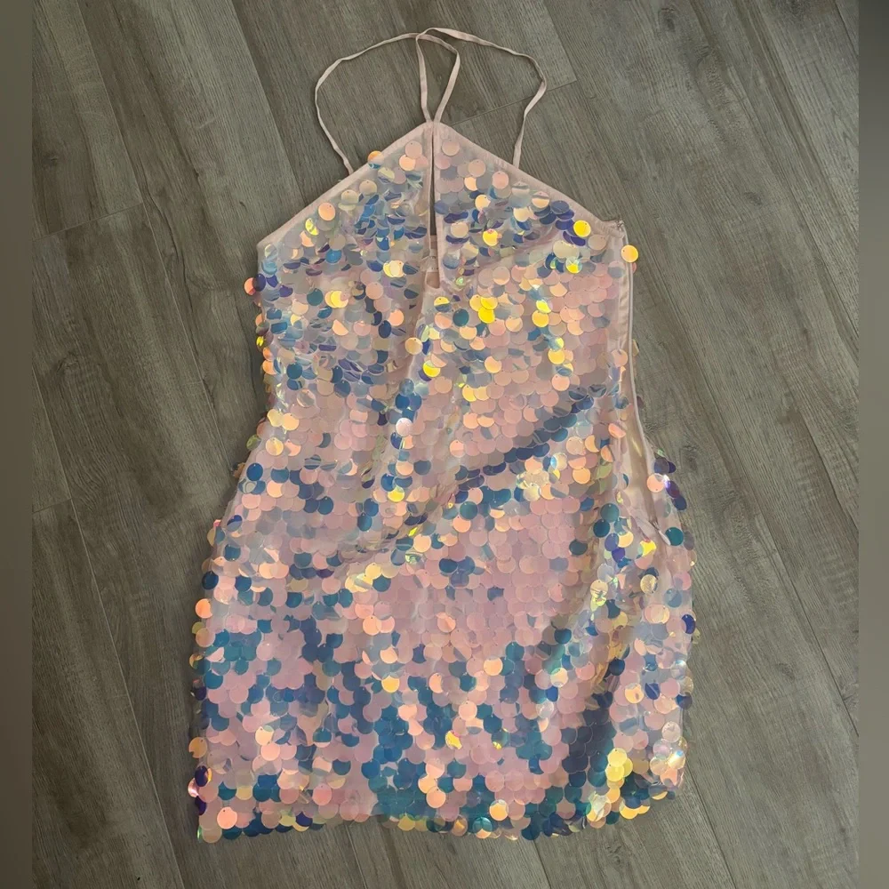 Lovers + Friends Sequin Mini Dress in Iridescent Blue and Purple - Picture 5 of 5
